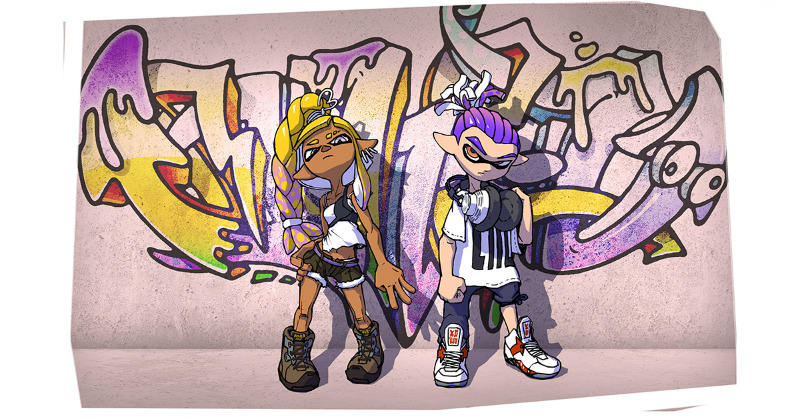 Nintendo's tweet photo. [任天堂HP]「開発者に訊きました：スプラトゥーン3」のChapter1、2を公開しました。

イカたちの世界の地図資料やコンセプトアート、音楽づくりの背景、ブキやギアのアイデアまで、その考えやこだわりを開発者みずからの言葉でお伝えします。

#スプラトゥーン3