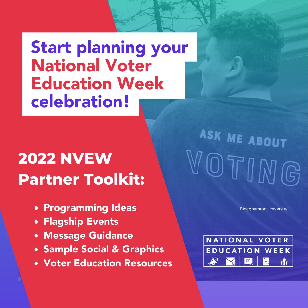 SLSVCoalition's tweet photo. The brand new @NationalVoterEducationWeek Partner Toolkit has TONS of great info to make your National Voter Education Week a breeze! 

Haven't join #NationalVoterEducationWeek as a partner yet? Don't worry! It's not too late --> https://t.co/ftNr2kYFPS https://t.co/LDUWQZdpnM