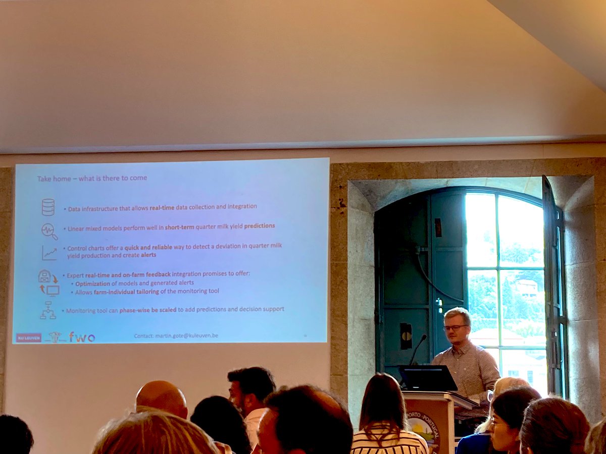 Proud of <a href="/gote_martin/">Martin Gote</a> presenting his progress on the #feedback tool for farmers allowing #implementation, #validation &amp; #farmtailoring of #PLF tools #EAAP2022 <a href="/KUL_LT/">LivestockTechnology</a>. Call for collaboration on on-farm #algorithms and tools!