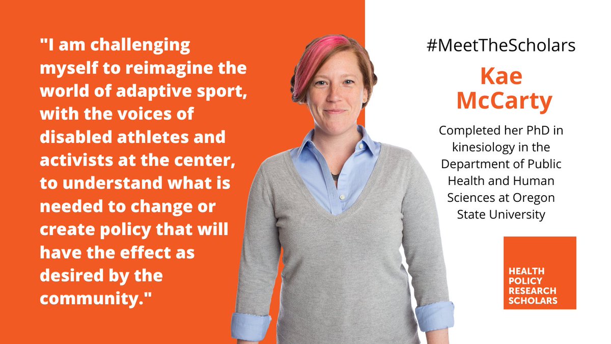 HPRScholars's tweet photo. Meet #HPRSAlum @KM_McCarty! She recently completed her PhD in kinesiology at @OregonState and is a member of @HPRScholars Cohort 2018. She studies health, fitness, and sports for people with disabilities using critical perspectives. #MeettheScholars https://t.co/L2xJDhIczC https://t.co/0TuaG4bIIz