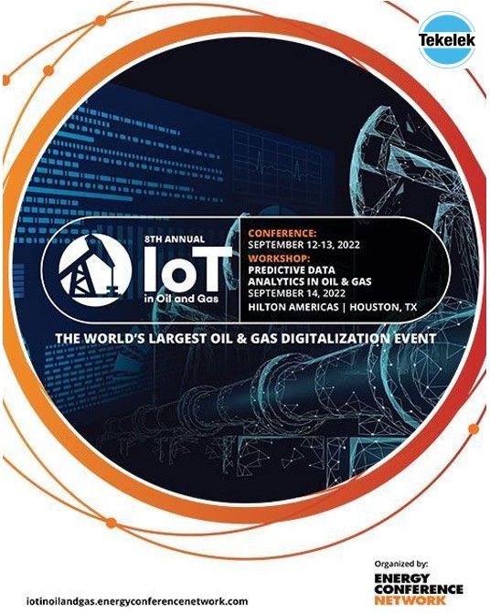 TekelekGroup's tweet photo. The Energy Industry’s digital transformation is intensifying. Tekelek will be at the world’s largest oil and gas digitalization event, the 8th Annual IoT in Oil and Gas Conference, in Houston, Texas, September 12-13, 2022. Meet us there, email sales@tekelek.com  
#energy #sensors https://t.co/6qdY12s7z3