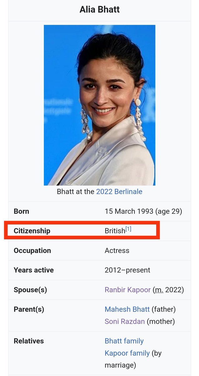 SinghNitn's tweet photo. Guys Are you supporting Alia bhatt See her Citizenship‼️

Shame for them who are supporting Brahmastra😡😡

Say NO TO BOLLYWOOD 😎🇮🇳

#BoycottBramhashtra
#BoycottBrahamastra
#BoycottBollywood
#ब्रम्हास्त्र_का_बहिष्कार
#AliaBhatt https://t.co/d9LyLz06xD