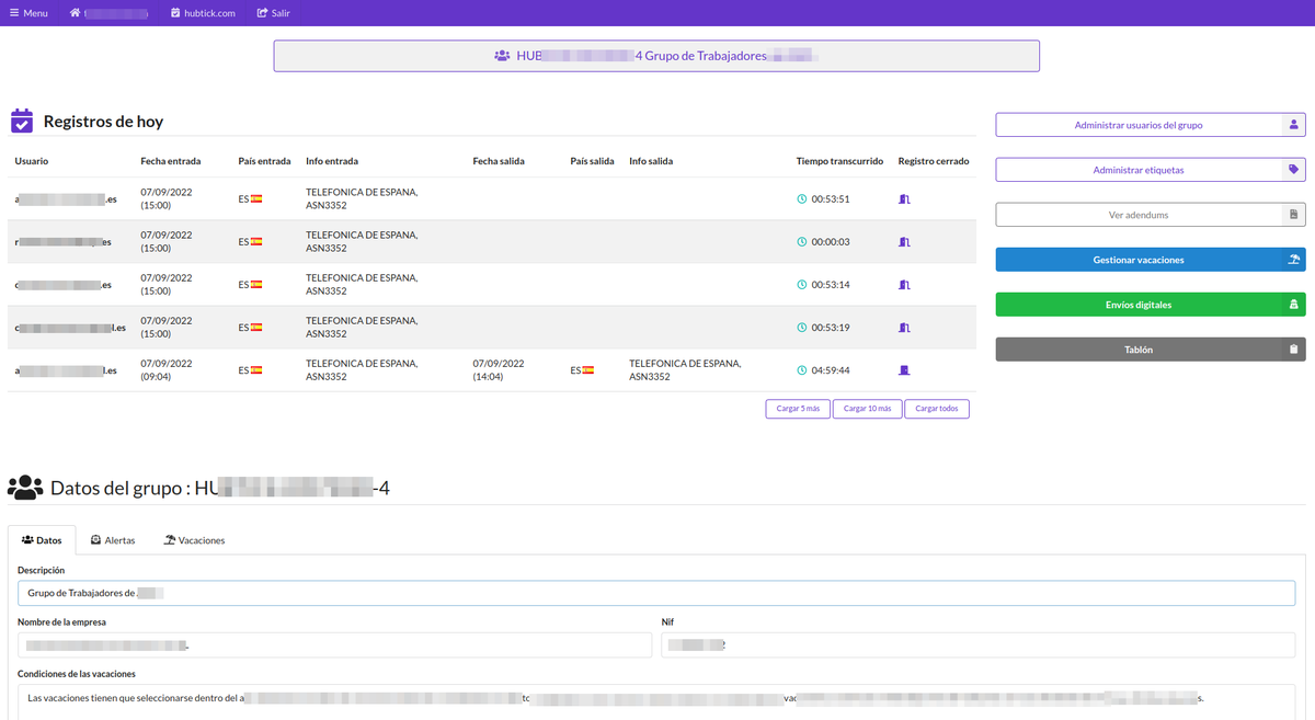 hubtickcom's tweet photo. #RegistroHorario #HerramientaDeFichajes Hemos añadido más actualizaciones parar mostrar la información de #GeoIP, para facilitar una mejor administración y visualización de estado: https://t.co/YrXvcKBVFX