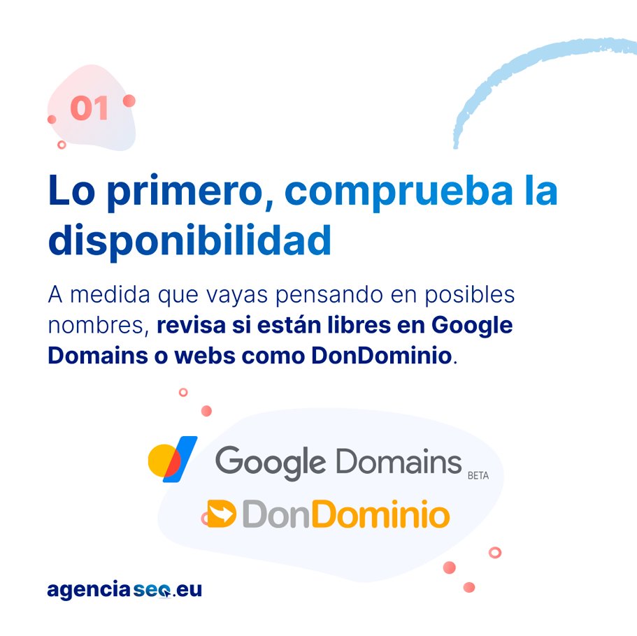 La primera impresión cuenta y mucho. Por eso, si vas a emprender un #NegocioDigital, la elección del nombre de tu #DominioWeb es una decisión que tienes que pensar.

Te damos unos consejos imprescindibles para que apuestes por la mejor opción de dominio. ¡Abrimos hilo! 📝