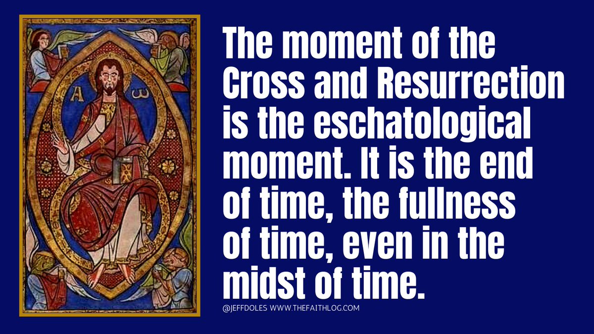 JeffDoles's tweet photo. The moment of the Cross and Resurrection is the eschatological moment. It is the end of time, the fullness of time, even in the midst of time.
#TheCross #Resurrection #inclusion #inChrist #fullnessoftime #endoftime #eschatology #theGospel #BeautifulGospel #TheGospelTwitter https://t.co/xxKik1XSMQ