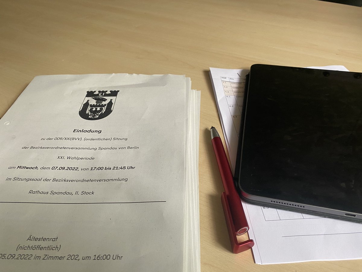 Gleich geht’s los mit der ersten #bvvspandau nach der politischen #sommerpause <a href="/Tsp_Spandau/">Tagesspiegel Spandau</a>
