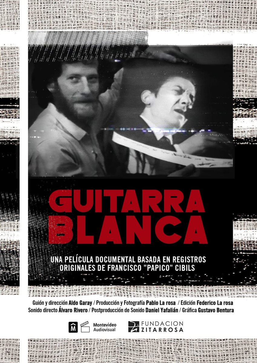 #HOY: Guitarra blanca, un documental de Aldo Garay. 
Es, al mismo tiempo, la historia de un documental inconcluso sobre Alfredo Zitarrosa y la de su realizador Francisco "Papico" Cibils, un poeta que vivió el insilio, que desde ppios de los 80 anduvo con una cámara VHS al hombro