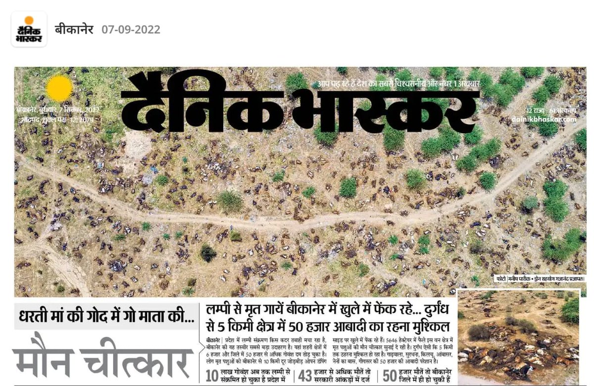जहा पश्चिमी राजस्थान में सरकार ने UTB के द्वारा 200 पशु चिकित्सको की भर्ती  की है ठीक उसी तरह पूर्वी राजस्थान में भी पशु  चिकित्सको की जल्दी से जल्दी भर्ती की जाए  जिससे समय रहते  लम्पी वायरस पर नियंत्रण किया जा सके।
<a href="/ashokgehlot51/">Ashok Gehlot</a> <a href="/KatariaLalchand/">Lalchand Kataria</a>
<a href="/RajCMO/">CMO Rajasthan</a> <a href="/pantlp/">LP Pant</a> <a href="/DrKirodilalBJP/">Dr. Kirodi Lal Meena</a>