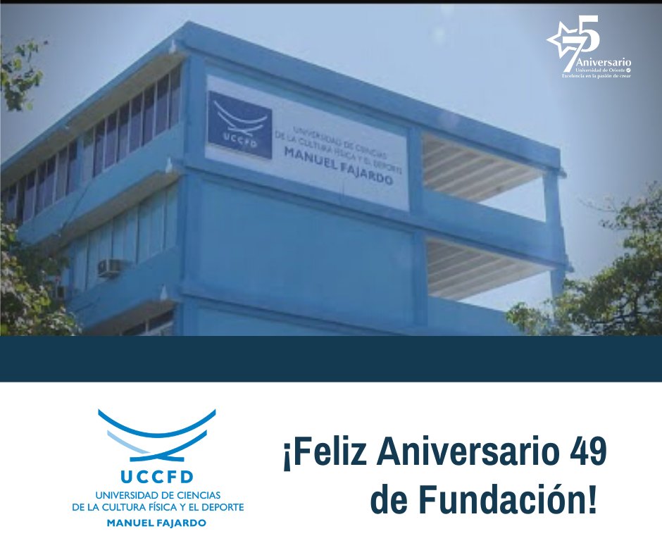 UOCuba's tweet photo. #Hoy la @Uccfd_Fajardo está de aniversario. Nuestra comunidad universitaria les felicita y desea muchos éxitos en la formación y superación de profesionales en las ramas del Deporte, la Educación Física y la Recreación. @InderCuba #75UO #75DeExcelencia #75DeCienciaYConciencia https://t.co/xV8niMQ5wI