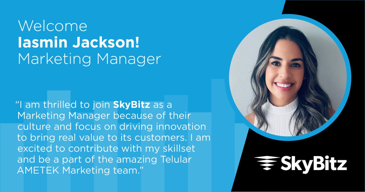 TelularCorp's tweet photo. Join us in welcoming Iasmin Jackson as the new Marketing Manager for @SkyBitz. Iasmin will be responsible for field marketing events, lead generation, digital marketing, and brand strategy. We are excited to have you onboard, Iasmin!
#employeespotlight #marketing #winningteam https://t.co/QT8rgVYZMF