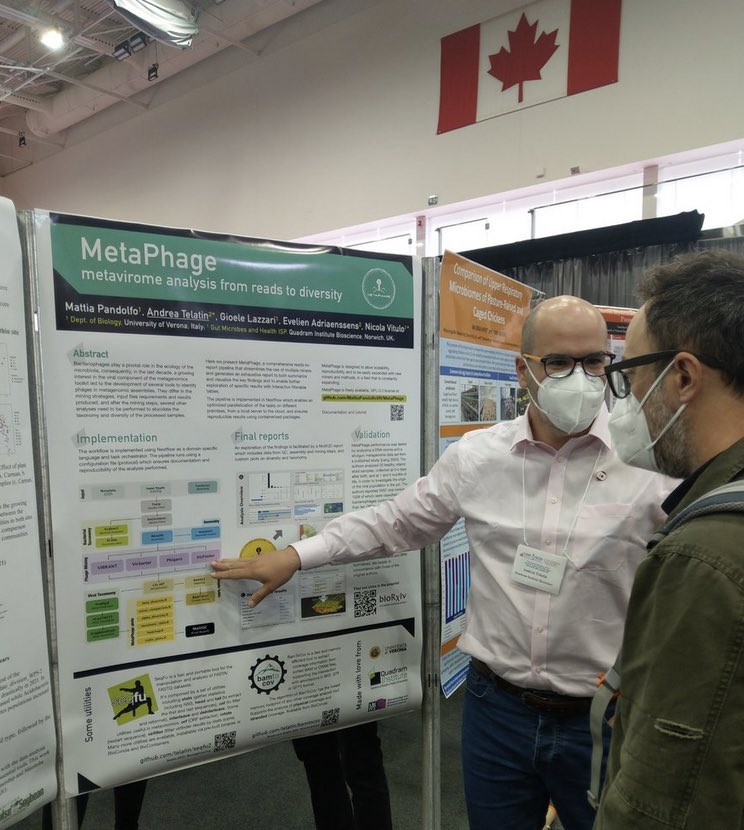 telatin's tweet photo. #MetaPhage went to Canada 🇨🇦, to the @csm_scm2022 meeting, where we also found an existing user :)
In Canada there’s a “phantastic” phage community, by the way (@PhageCanada) https://t.co/VBK0BF28Ah