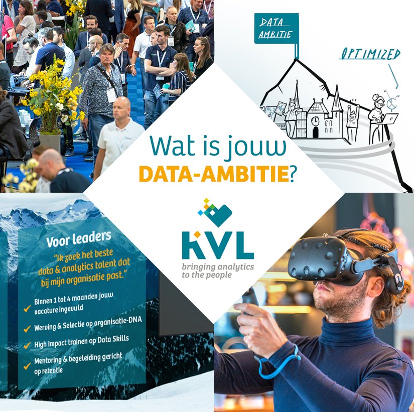 KVL op de Big Data Expo (14 &amp;15 sept)! Kom naar onze stand 111 en beleef een VR game over focus &amp; stress, ontdek hoe je snel jouw data vacatures ingevuld krijgt en over je (vernieuwde) Route naar Succes met Data. Schrijf je gratis in via de link lnkd.in/gwja_ry. Tot dan!