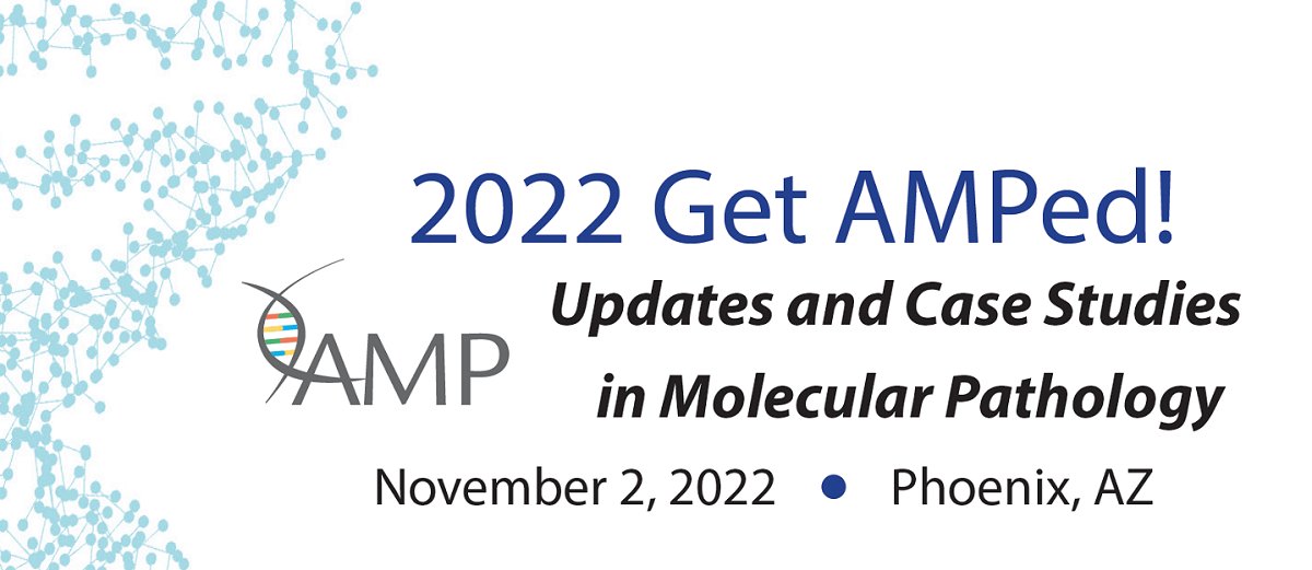 Learn from #molpath experts including <a href="/AlannaChurch_MD/">Alanna Church, MD</a>, <a href="/adamsfisch/">Adam S. Fisch, MD, PhD</a>, <a href="/DrMarjorieDavid/">Marjorie David MD MS</a>, <a href="/AmirBehdadMD/">Amir Behdad</a>, <a href="/J_Kleinberger/">Jeff Kleinberger</a> &amp; more at "Get AMPed! Case Studies in Molecular #Pathology". Sign up by 9/15 to save on registration for the course and #AMPath22! ow.ly/nBxT50KlWuV