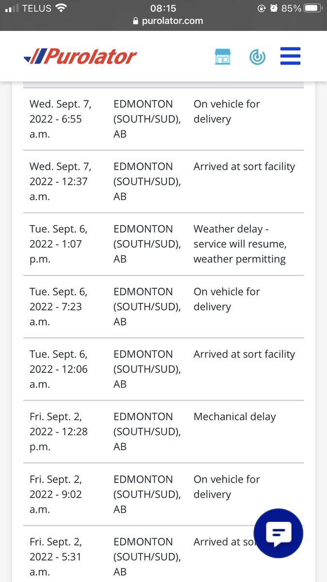 Amanda Sanders π· (@amandadiaryblog) on Twitter photo Who wants to take a guess if my <a href="/PurolatorInc/">Purolator π¨π¦</a> package will make it to my house today or come off the truck for some reason or another again? (Package has been in Edmonton for days and the truck was in my area yesterday, no bad weather to note) Who wants to take a guess if my <a href="/PurolatorInc/">Purolator π¨π¦</a> package will make it to my house today or come off the truck for some reason or another again? (Package has been in Edmonton for days and the truck was in my area yesterday, no bad weather to note)