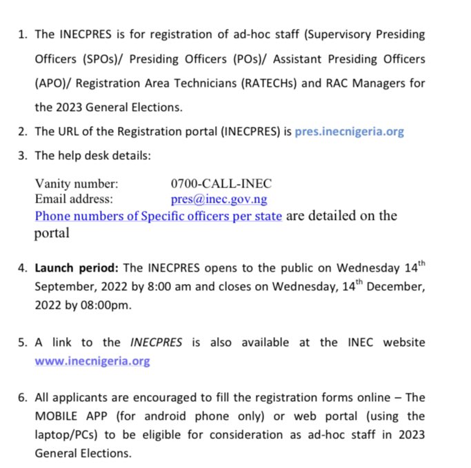 Inec Nigeria On Twitter Notice Of Portal Launch And Other Key Inec Nigeria On Twitter Notice Of Portal Launch And Other Key
