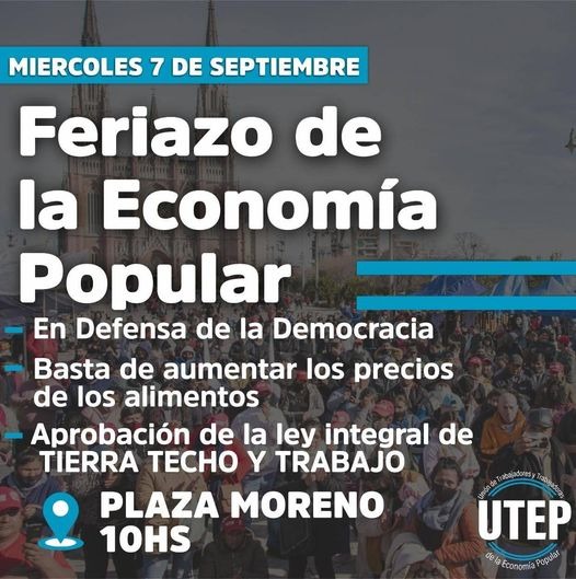 #ENELAIRE #MÓVIL Los trabajadorxs de la economía popular se convocan en #LaPlata para un "Feriazo". Informa: <a href="/LeandroMoreno4/">Leandro Moreno</a> para <a href="/radioulaplata/">Radio UNLP</a>