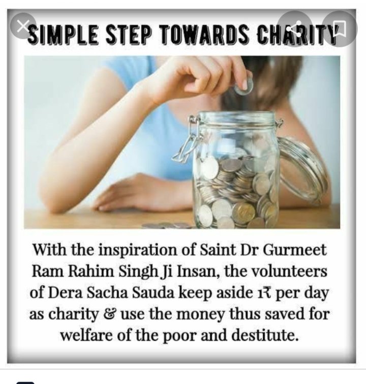 Manjuraheja9's tweet image. You can do big things with your continuous little effors, With Saint Dr. Gurmeet Ram Rahim Singh Ji's guidance, millions of Dera Sacha Sauda volunteers save 1 Rupee a day &amp;amp; after some time utilizes that saved money to help the needy. 
#Save1Coin #ServeHumanity #1CoinForHumanity