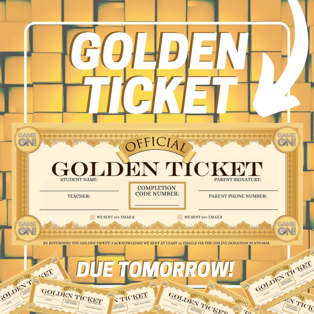 HarmonElemHawks's tweet photo. Who's earning a prize for bringing in a Golden Ticket on Thursday?! https://t.co/f9asQLFdhH