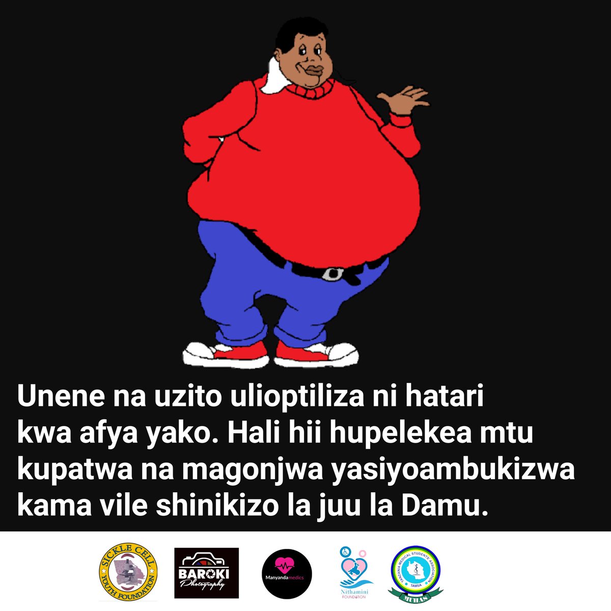 manyandamedics's tweet photo. Unene na uzito ulioptiliza ni hatari kwa afya yako. Hali hii hupelekea mtu kupatwa na magonjwa yasiyoambukizwa kama vile shinikizo la juu la Damu.
@swahilitimes @UNIDO_TZA @JoyceMwalimu @DrFlo6 @TumainiMakole @BKinemo @Kudu_ze_Kudu @LevinaKundi @wizara_afyatz @AmrefTanzania https://t.co/FKf1RUnrse