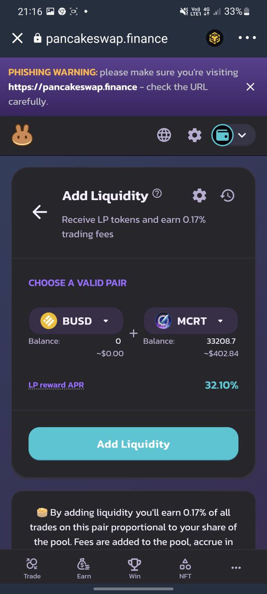 MagicCraftGame's tweet photo. $BNB/ $MCRT 58% APR
$BUSD/ $MCRT 32% APR
@PancakeSwap https://t.co/Upli8EyhvA