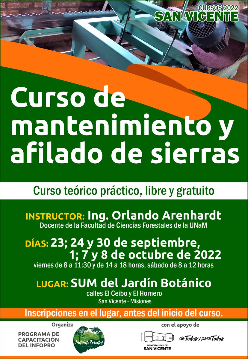 InFoProMisiones's tweet image. Próximo curso del Programa de Capacitación del Infopro en San Vicente, dando respuesta al pedido de nuestros industriales de la ruta 14. Como siempre libre y gratuito. #Infopro #Cursos2022 #Capacitación #Agenda #SanVicente