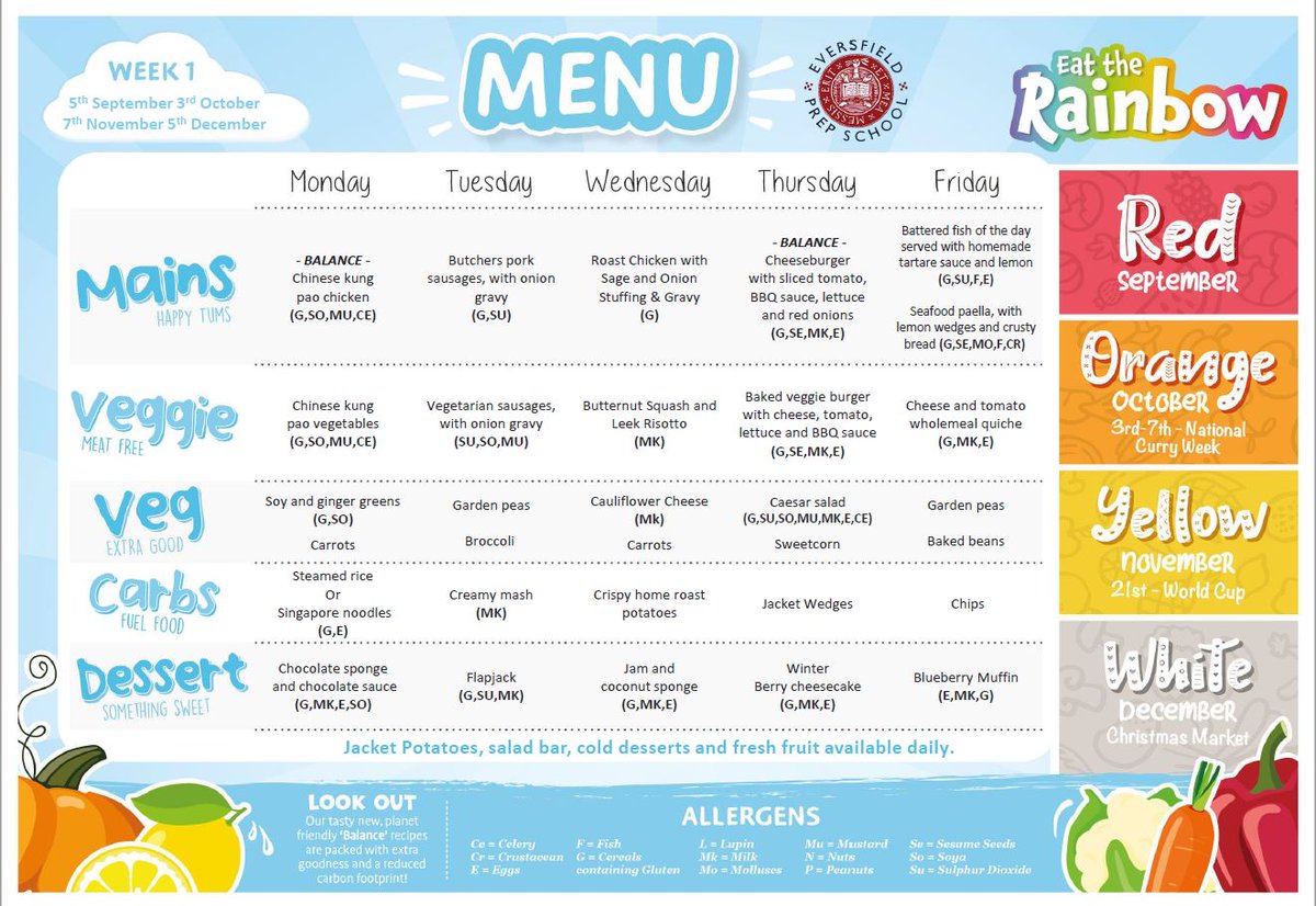 eversfield647's tweet photo. On the menu this term a plentiful supply of nutritious and delicious dishes #fuelfood #happytums #seasonal #fresh #AccentCatering๐๐๐๐๐๐ฅฆ๐๐ฅ๐ซ๐
https://t.co/yFOVzexEzF