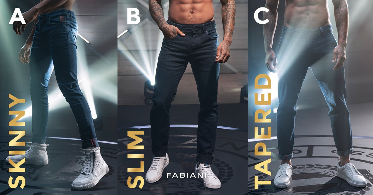 It's time to VOTE for your favourite Fabiani Denim fit NOW! Comment with your choice - A for Skinny, B for Slim or C for Tapered. ‼️ REMEMBER - You stand a chance to WIN R5000 in shopping vouchers! T&Cs Apply. bit.ly/3AVtlmH Ends 14 Sept. #Fabiani #DenimDiLusso