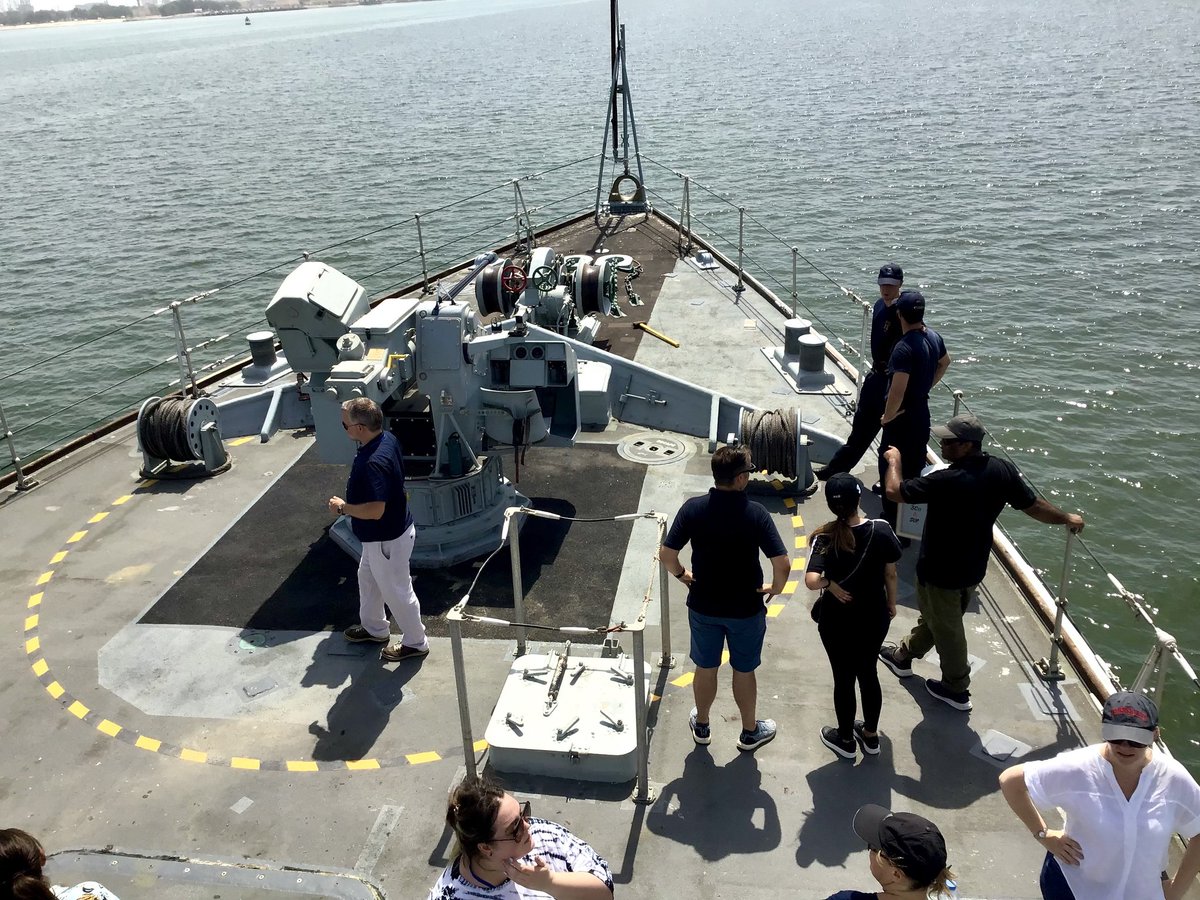 Recently staff from the British embassy in Bahrain had the opportunity to gain their 'sea legs' spending a day onboard. The group got the chance to meet the crew and experience their day to day routines at sea. #OpKipion @RoyalNavy @UKMCCMiddleEast @COMUKMCMFOR @UKinBahrain