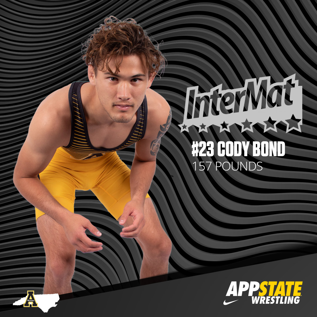 𝐏𝐫𝐞𝐬𝐞𝐚𝐬𝐨𝐧 𝐑𝐚𝐧𝐤𝐢𝐧𝐠𝐬

#23 Cody Bond | 157 pounds

#ReAchTheSummit <a href="/InterMat/">InterMat</a>