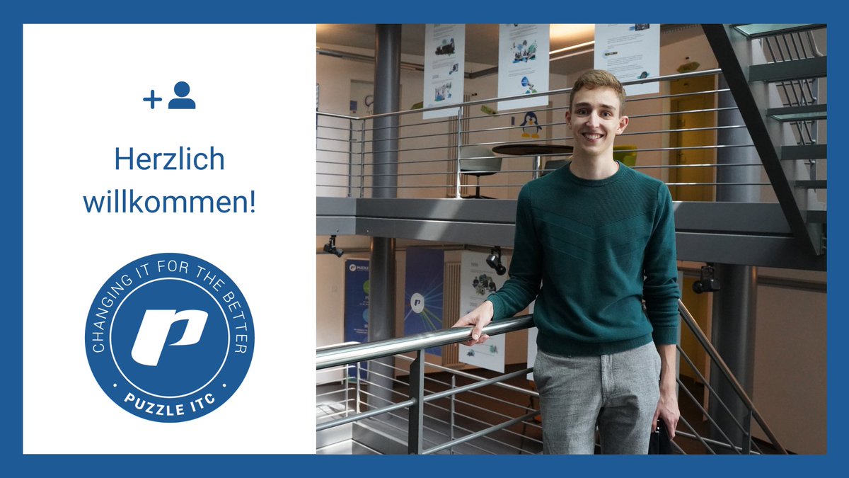 puzzleitc's tweet image. Unser Puzzle House wächst weiter: Rémy Moll startet als Praktikant und wird uns bei /sys im Python- und Cloudumfeld unterstützen💪. Seine Superpower🦸: Er ist Perfektionist und patcht so lange, bis er zu 💯% zufrieden ist. Rémy, schön, dass du da bist! #welcome #puzzleness