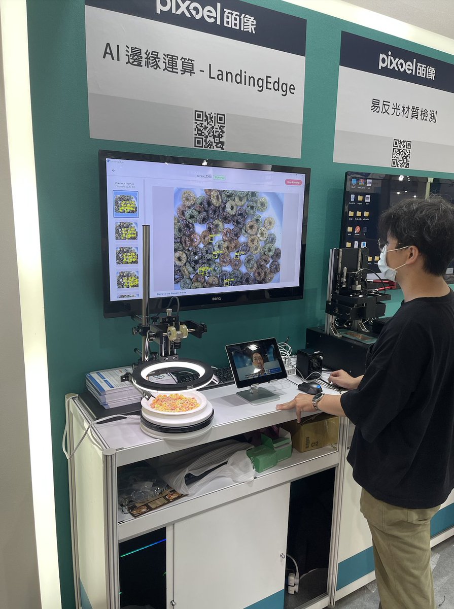 LandingAI's tweet photo. It was great to see everyone at #Automation Taipei! 

Thank you to our partners D-Edge and VS Tech for hosting us in your booths. 

Learn more about D-Edge: https://t.co/ywXT61wjZM
Learn more about VS Tech: https://t.co/SKAmGfm3o9

#DeepLearning #ComputerVision https://t.co/W4KjY2khOe