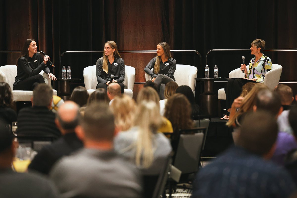 When we say we have the nation's best fans, we really mean it 💛🖤 Thank you to our Iowa City, Coralville, & Cedar Rapids community members for hosting an incredible Iowa WBB Luncheon today. We can't wait to see you all in Carver this year! #Hawkeyes