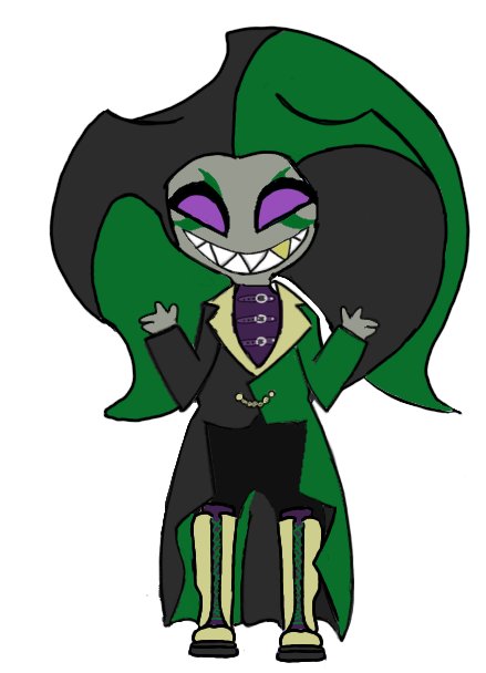 Here is my attempt at what I think mammon while look like, in chibi from. I am by no means an artist but I really wanted to draw him, so I have tried my best.

#Mammon 
#HelluvaBossMammon