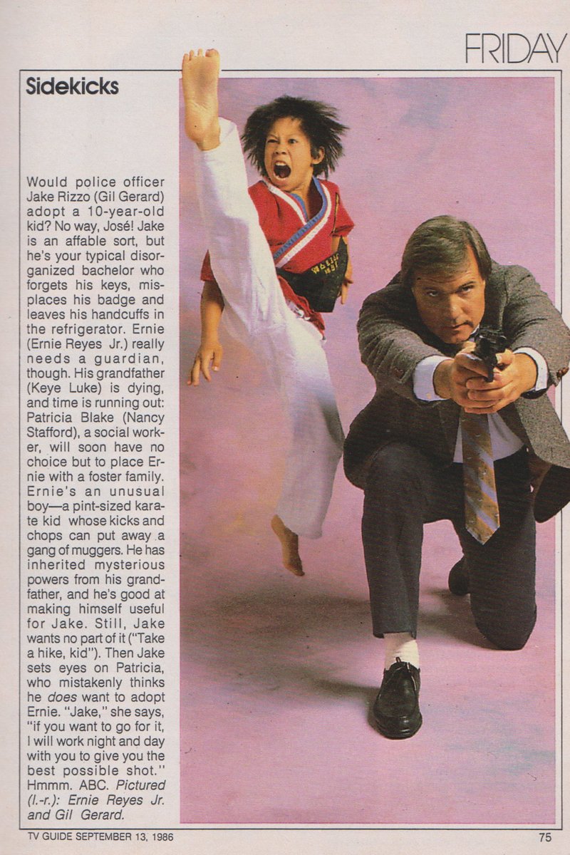 SIDEKICKS. 1986. 

#Sidekicks #ErnieReyesJr #GilGerard #NancyStafford #TVGuide