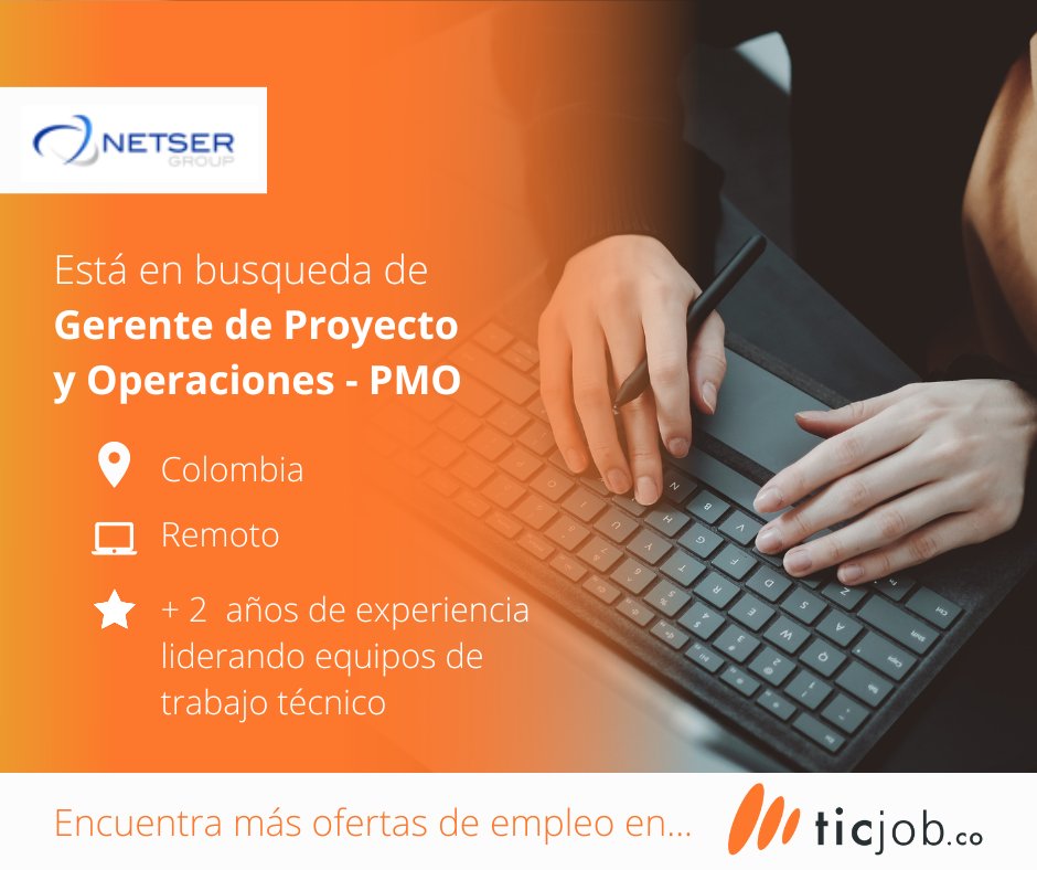 ticjobco's tweet photo. #NETSER 💻💻 está buscando un Gerente de proyecto y operaciones #PMO
Consulta está y más #OfertasTic en https://t.co/Wt7774IO9W
Si tu perfil se adapta a la misma, aplica o comparte ✔ #Trabajosihay #Empleabilidad #ofertaslaborales #Tecnología #Operaciones https://t.co/kj3xh6JoaI