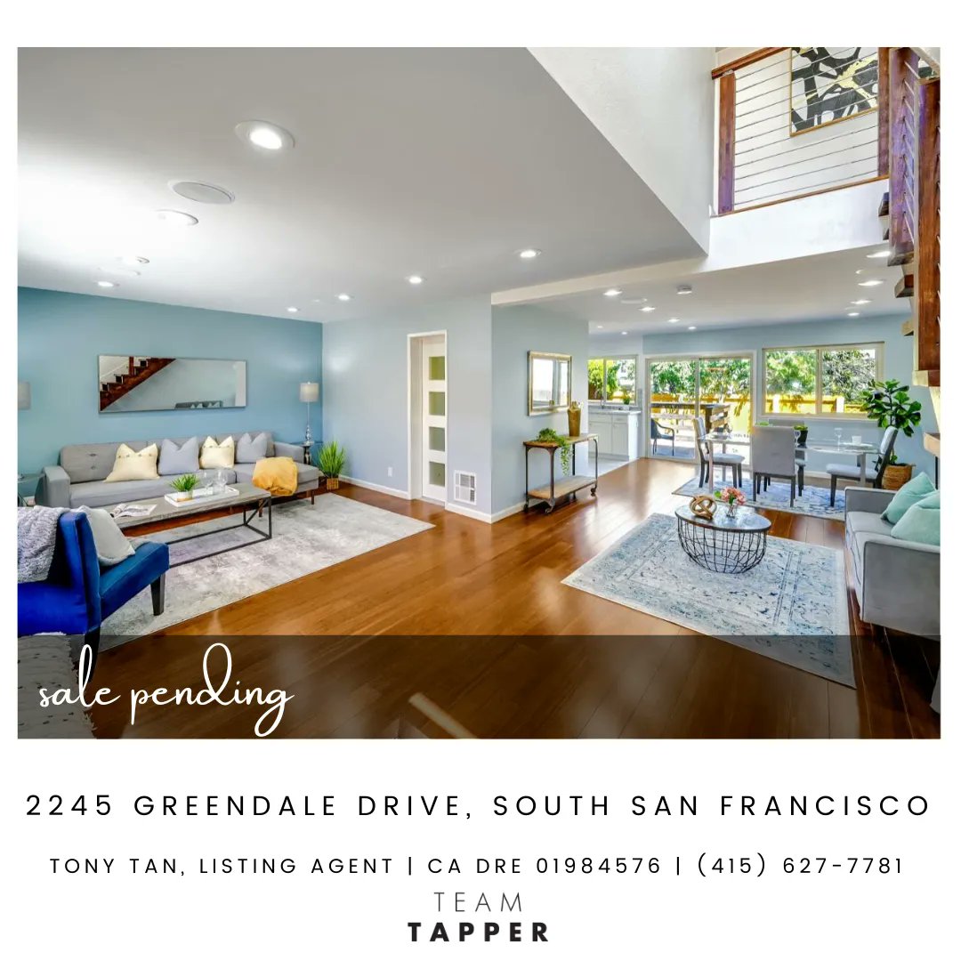 TeamTapper's tweet photo. P E N D I N G
Congratulations to Tony Tan and his client on the pending sale of 2245 Greendale Drive in South San Francisco.
.
.
.
#salepending #realestate #realestateteam #teamtapper #pending #undercontract #sfbayarea #sfbayareahomes #bayareahomes #bayarearealestate https://t.co/J1JWIGC92j