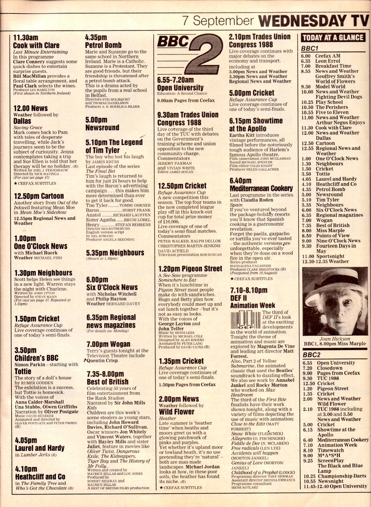 Graeme Wood on Twitter "TV📺7/9/88 BBC1 4.35Petrol Bomb 5.0Newsround