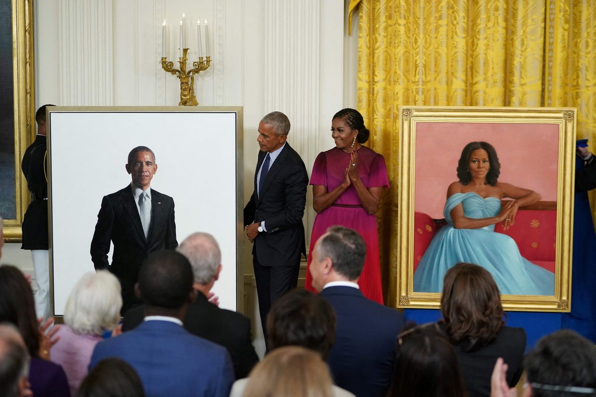NBCNews's tweet photo. Former President Obama and former first lady Michelle Obama returned to the White House for the unveiling of their official portraits. https://t.co/xCn3fPCbc1

📷: Mandel Ngan / AFP https://t.co/xxTZ2riFoy