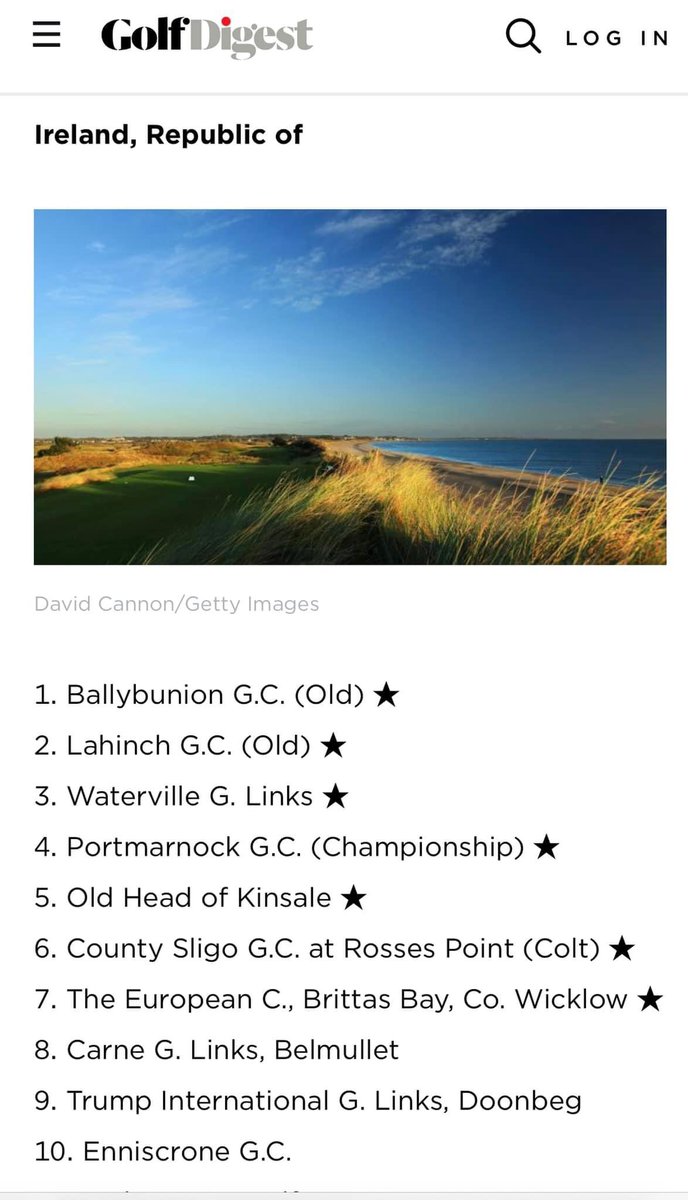 We are only delighted…top 10 in Ireland..proof that hard work pays off along with being blessed with some of the most stunning Links land in Ireland. Great testament to all the team at @CarneGolfLinks ☺️☺️👏 #proud #blessedwiththebest