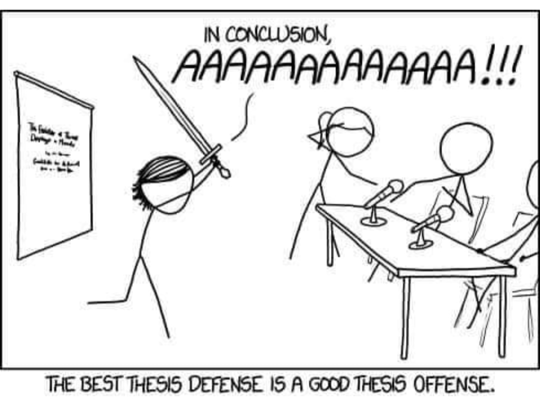 Very excited to be after my thesis deffence! Here is a precise illustration of the event:

#excited #neuroscience #thesis