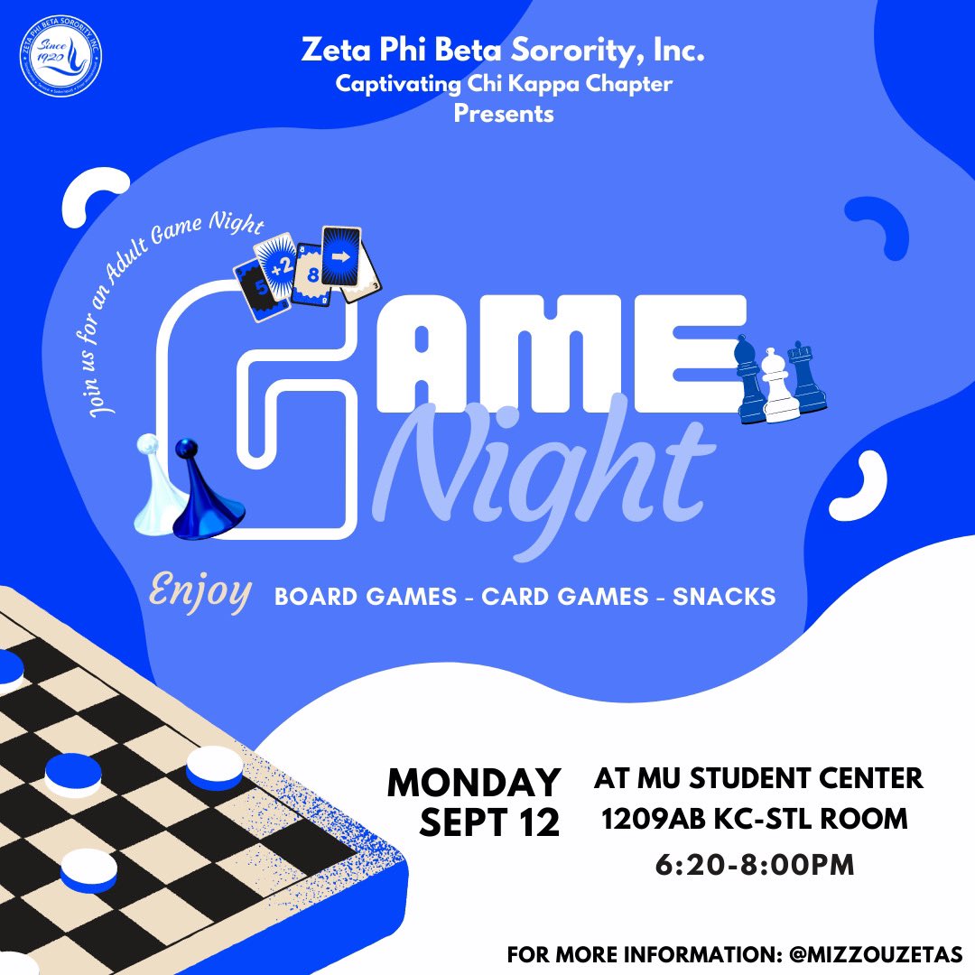 mizzouzetas's tweet photo. The finer women are back! Come join us as we kick off our mini week. 3 days filled with fun, service and fellowship! We can’t wait to see you then!
💙🤍
#mizzouzetas #zetaphibeta #mizgetinvolved #mizzou https://t.co/cfuMSzjz8y