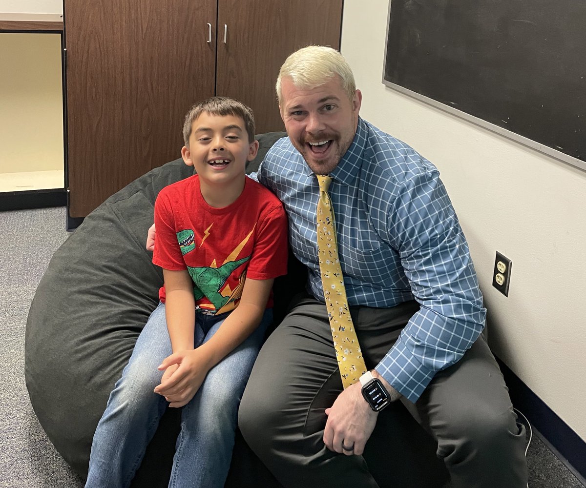 Today was my lucky day. This student chose to hang out with me as a reward for hitting his daily goals! I’m so proud of the hard work he has put in this year! <a href="/ToppingBulldogs/">Topping Elementary</a> #ICanBecauseWeCan