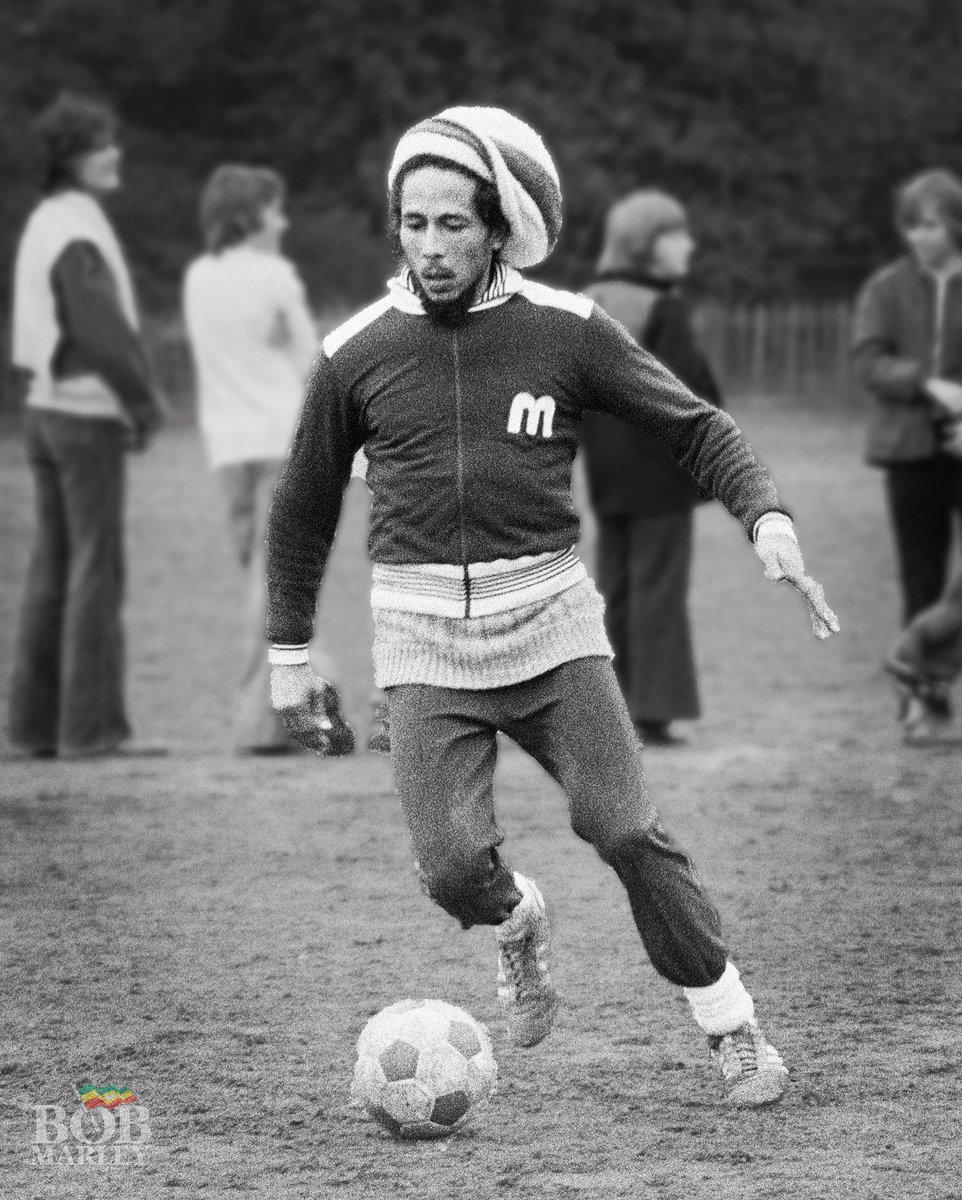 “I don’t know my right position. Sometimes play defense, sometimes forward. I like to defend, but I like to attack too.” #bobmarley ⚽️ #football 📷 #AdrianBoot © Fifty-Six Hope Road Music Ltd.
