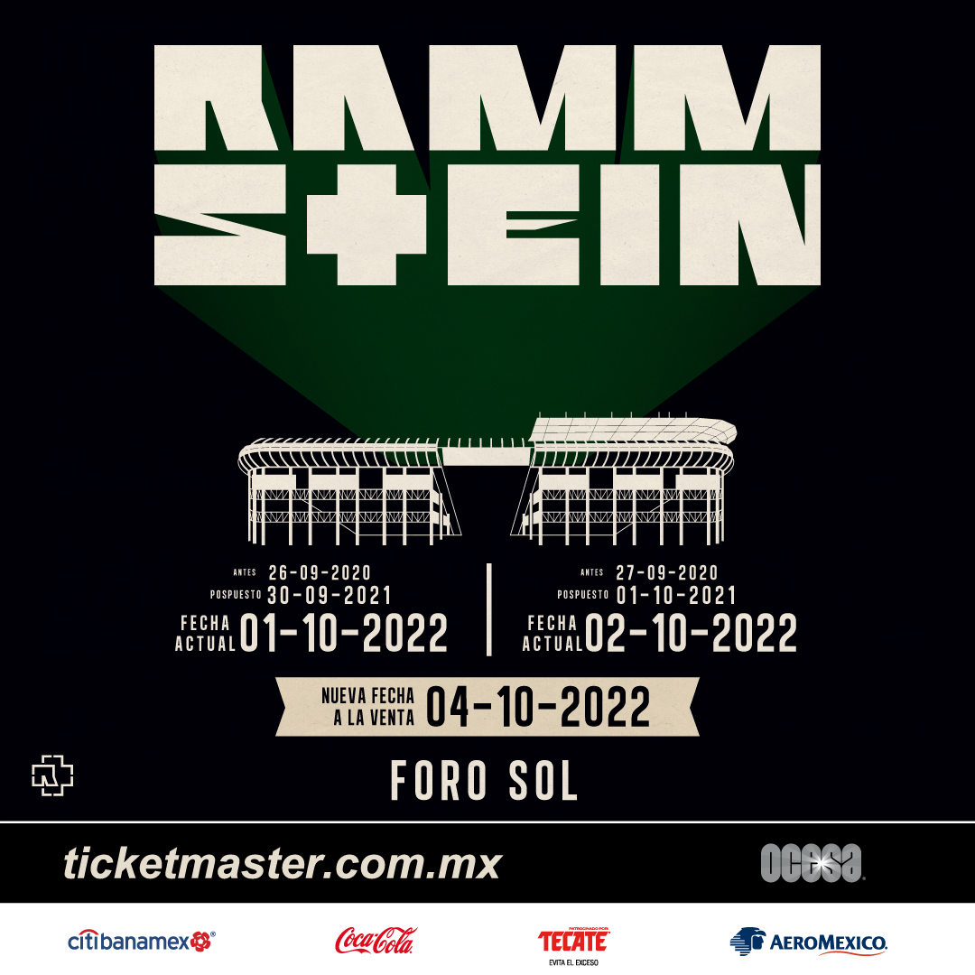 ocesa_rock's tweet photo. ¡@RSprachrohr cada día esta más cerca! Si aún no saben que lugar les corresponde respecto a las fechas pospuestas, aquí se los dejamos.🤟🏼 https://t.co/7gmPv9Y8Bh