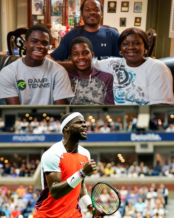 Frances Tiafoe's parents came to America from Sierra Leone in the '90s.

His dad took a job on a construction crew for a tennis center in Maryland, then as a custodian.

For 11 years, the Tiafoe family slept in one of its offices.

Frances just advanced to the US Open semifinals.