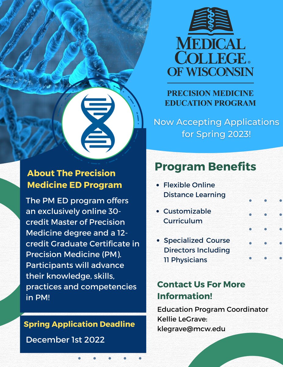 MCW Precision Medicine MS Degree & Certificate tweet media
