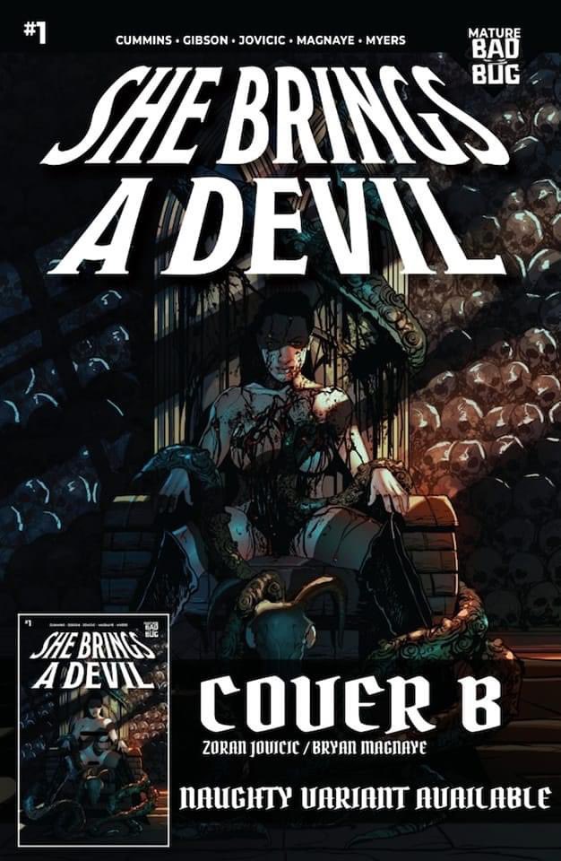 Lilith has returned to bring violent retribution to the world of man. And you can follow her journey now in SHE BRINGS A DEVIL #1. 

WRITTEN by @skeletalpress  &amp; Michele Gibson
ART by Zoran Jovicic &amp; Bryan Magnaye 
LETTERS by <a href="/micahmyers/">Micah Myers 💬 Micah Letters Comics 💬</a>