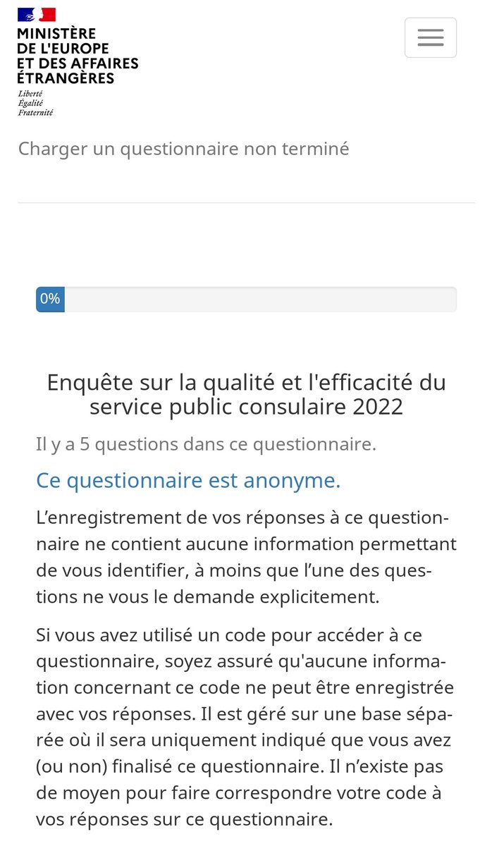 📑 Questionnaire de <a href="/FR_Consulaire/">France Consul@ire</a> sur la qualité des services consulaires, pour une fois on peux donner son avis 😉

⤵️ C'est par ici et cela prend 1 minute 🙏

 pastel.diplomatie.gouv.fr/enquetes/index…

#Francaisdeletranger #servicesconsulaires #FDE
