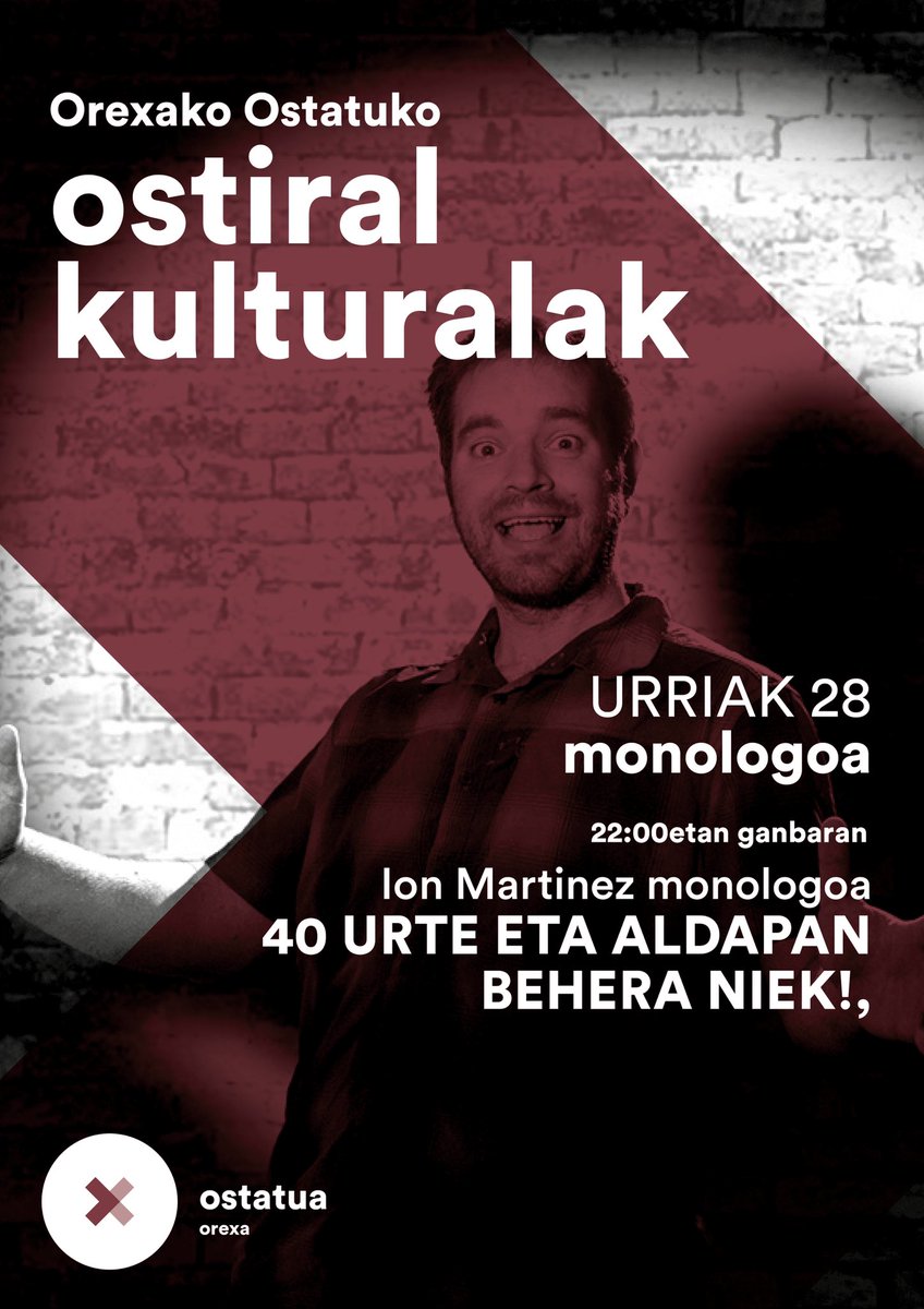 orexakoostatua's tweet photo. Ostiral kulturalak indarrez datoz gurera #orexa #ostiralkulturalak https://t.co/hnJwSvRmet
