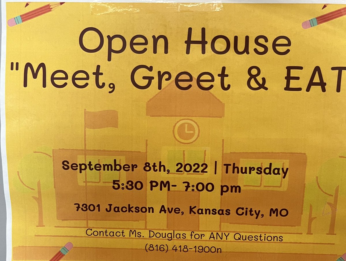 KCPS_Knotts's tweet photo. Yes!! Open House is tomorrow! We can’t wait to share what your kiddo’s been up to!! See you September 8th! https://t.co/ra30VUmbdV